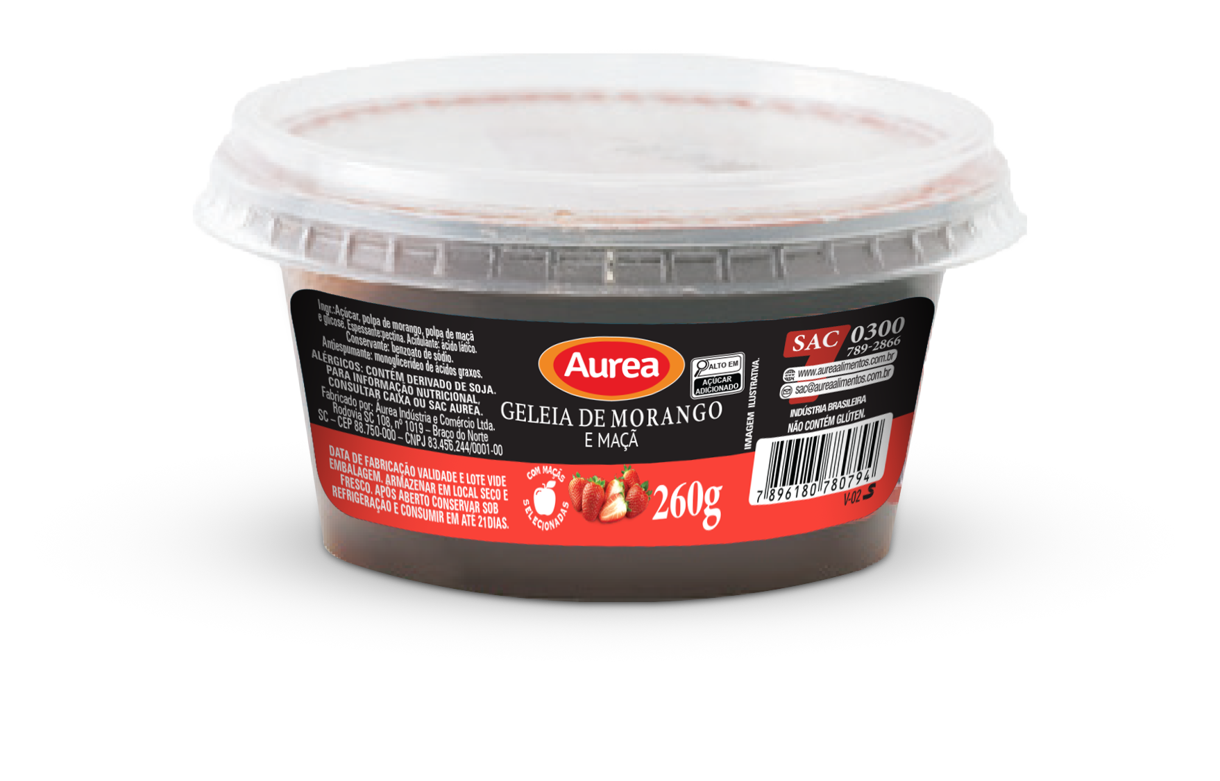 GELEIA DE MORANGO AUREA 260G